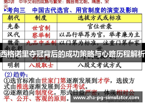 西格诺里夺冠背后的成功策略与心路历程解析